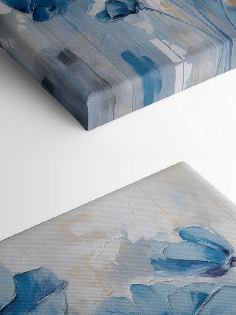 Painting of blue flowers Painting of blue flowers