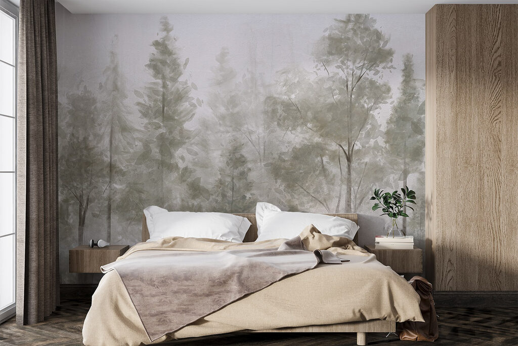 Group of trees in fog