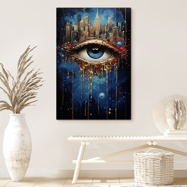 Ochi misterios cu reflecție oraș Ochi misterios cu reflecție oraș