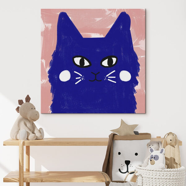 Blue cat with white eyes and whiskers Blue cat with white eyes and whiskers