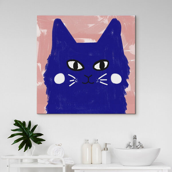 Blue cat with white eyes and whiskers Blue cat with white eyes and whiskers