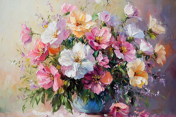 Pictura de flori într-o vază s41630p 600x400 - Pictura de flori într-o vază