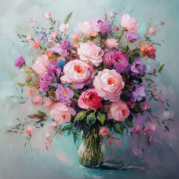 Pictura de flori într-o vază Pictura de flori într-o vază
