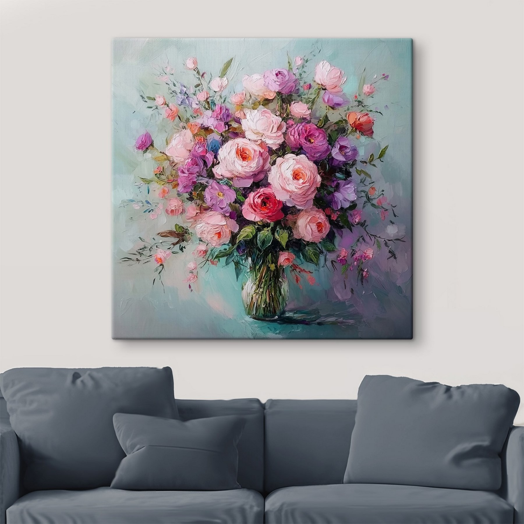 Painting of flowers in a vase