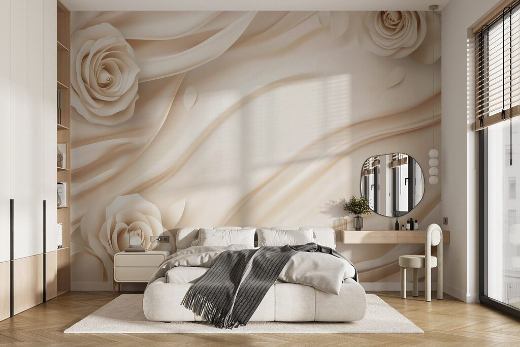 White roses on a white cloth White roses on a white cloth