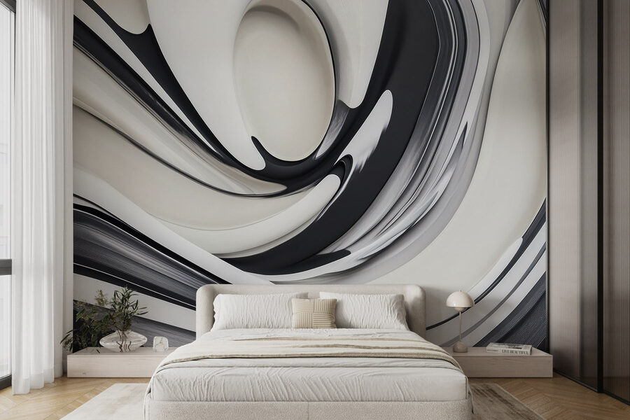 Design spiralat alb și negru