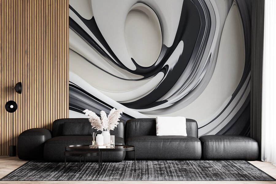 Design spiralat alb și negru