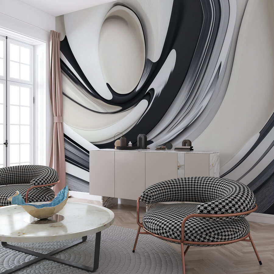 Design spiralat alb și negru