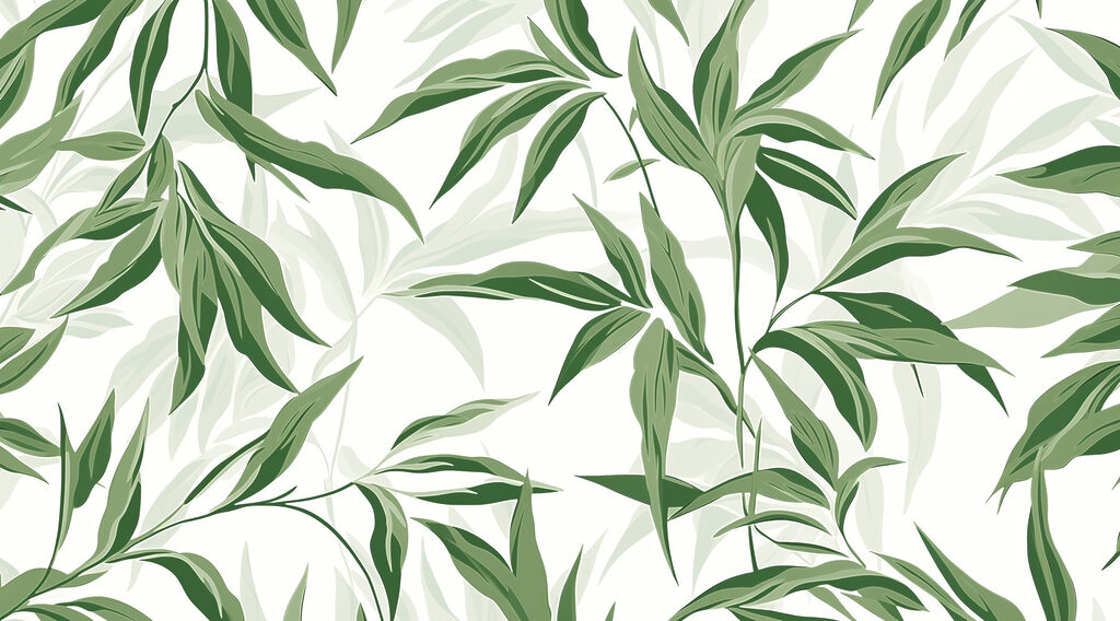 Green leaves on a white background