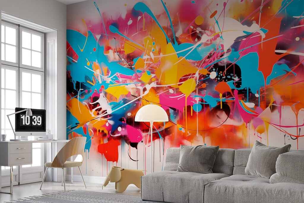 Colorful splattered art Colorful splattered art