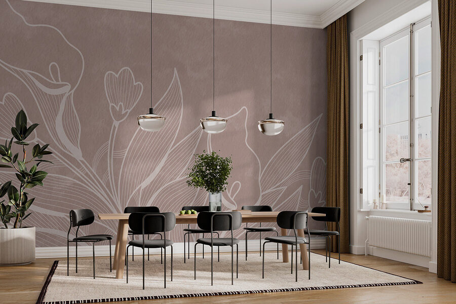 Delicate florale line art design