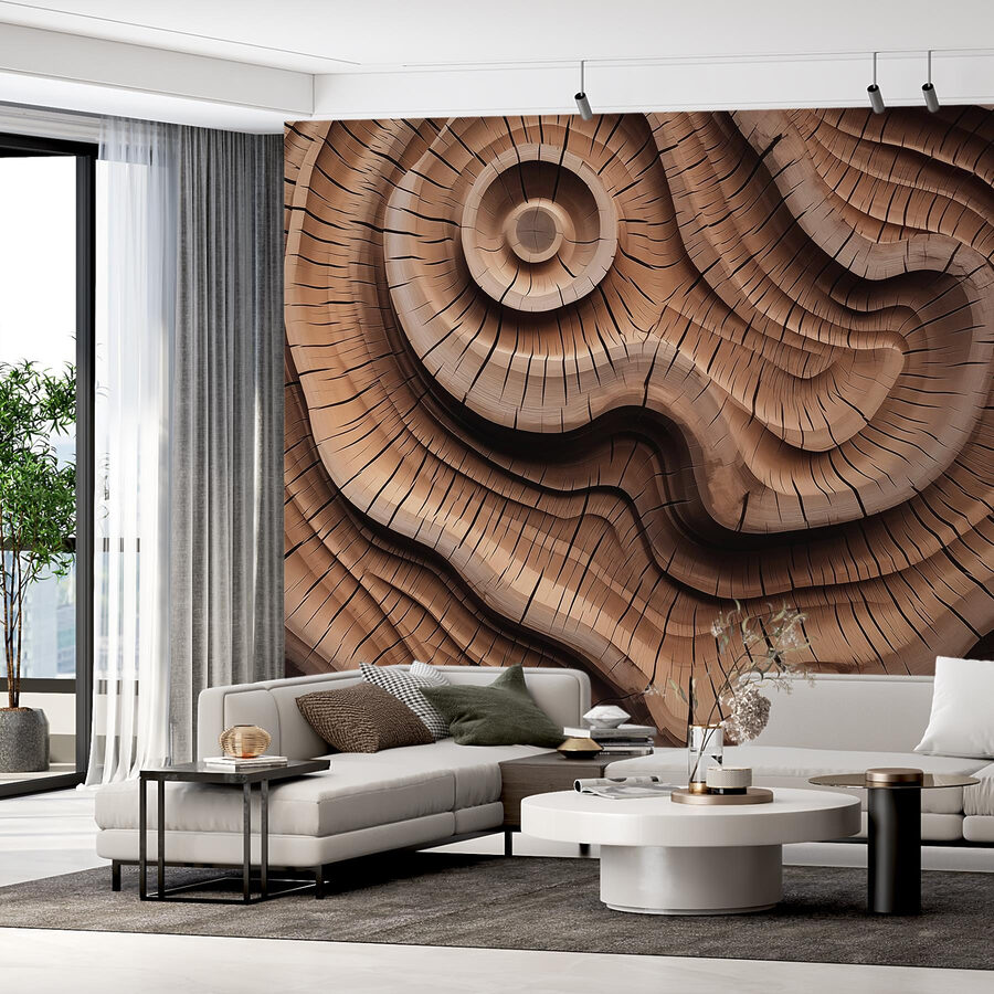 Sculptură în lemn cu un model spiralat Sculptură în lemn cu un model spiralat