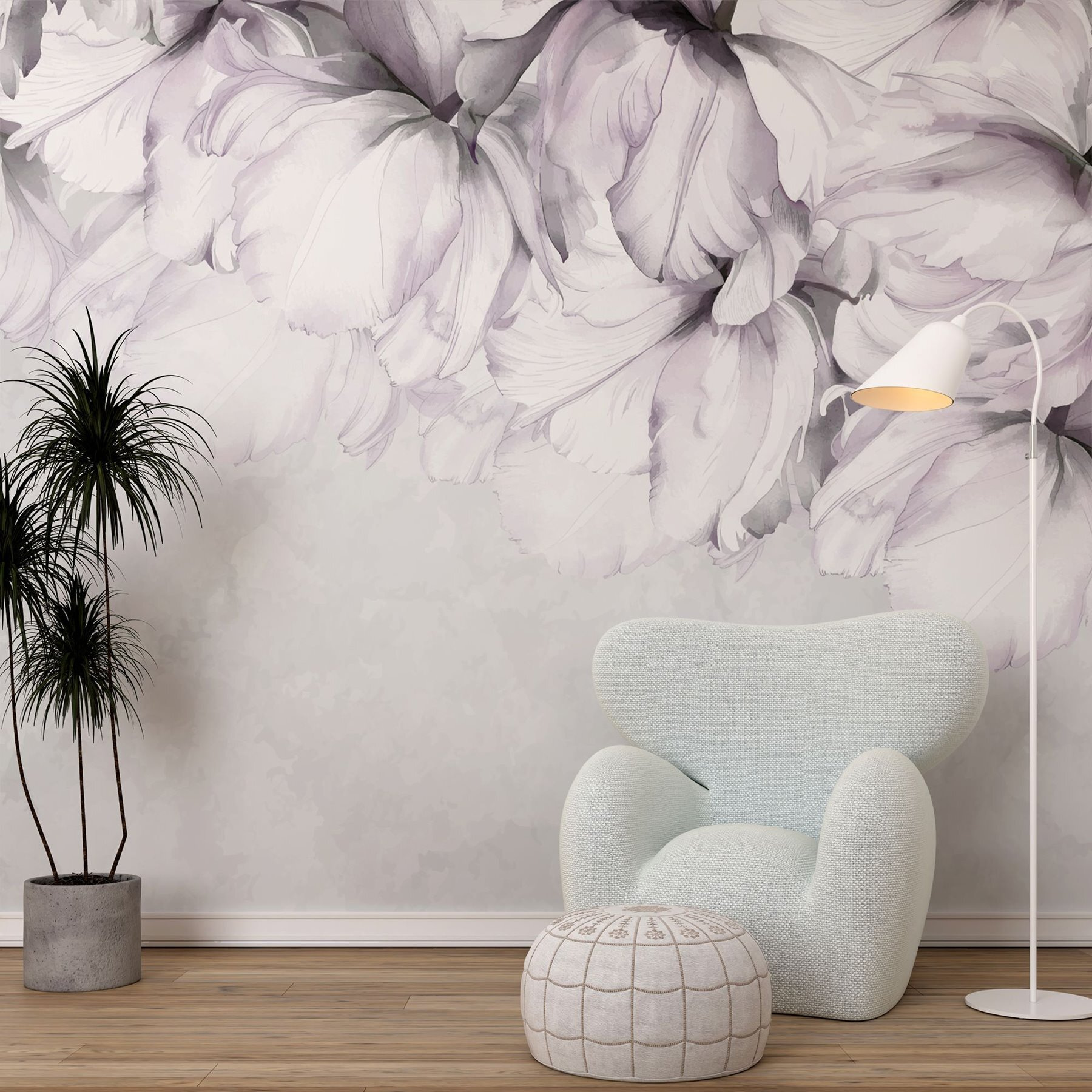 Soft petals against a muted background Soft petals against a muted background