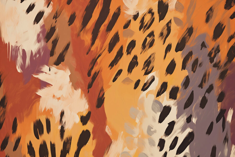 Model abstract cu animal print în nuanțe calde