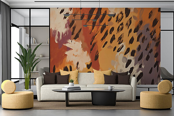 Model abstract cu animal print în nuanțe calde Model abstract cu animal print în nuanțe calde
