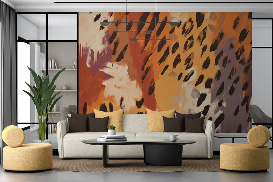 Model abstract cu animal print în nuanțe calde