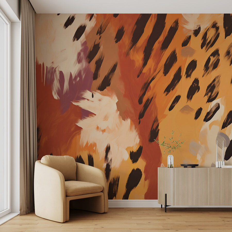 Model abstract cu animal print în nuanțe calde
