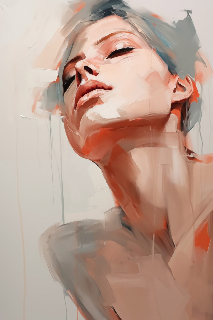 Painting of a woman's face Painting of a woman's face