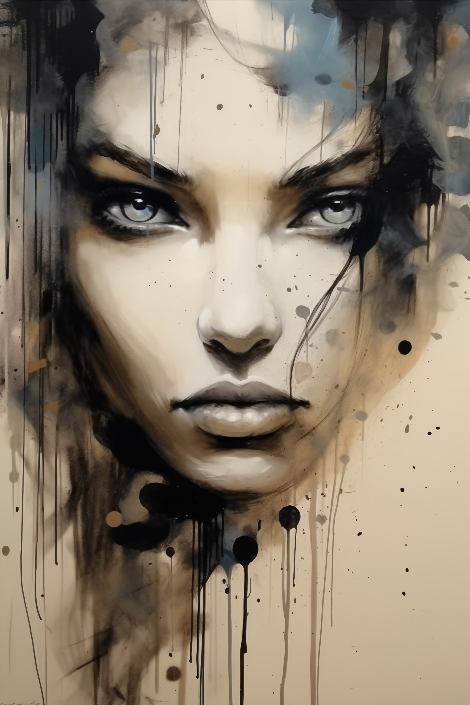 Painting of a woman's face