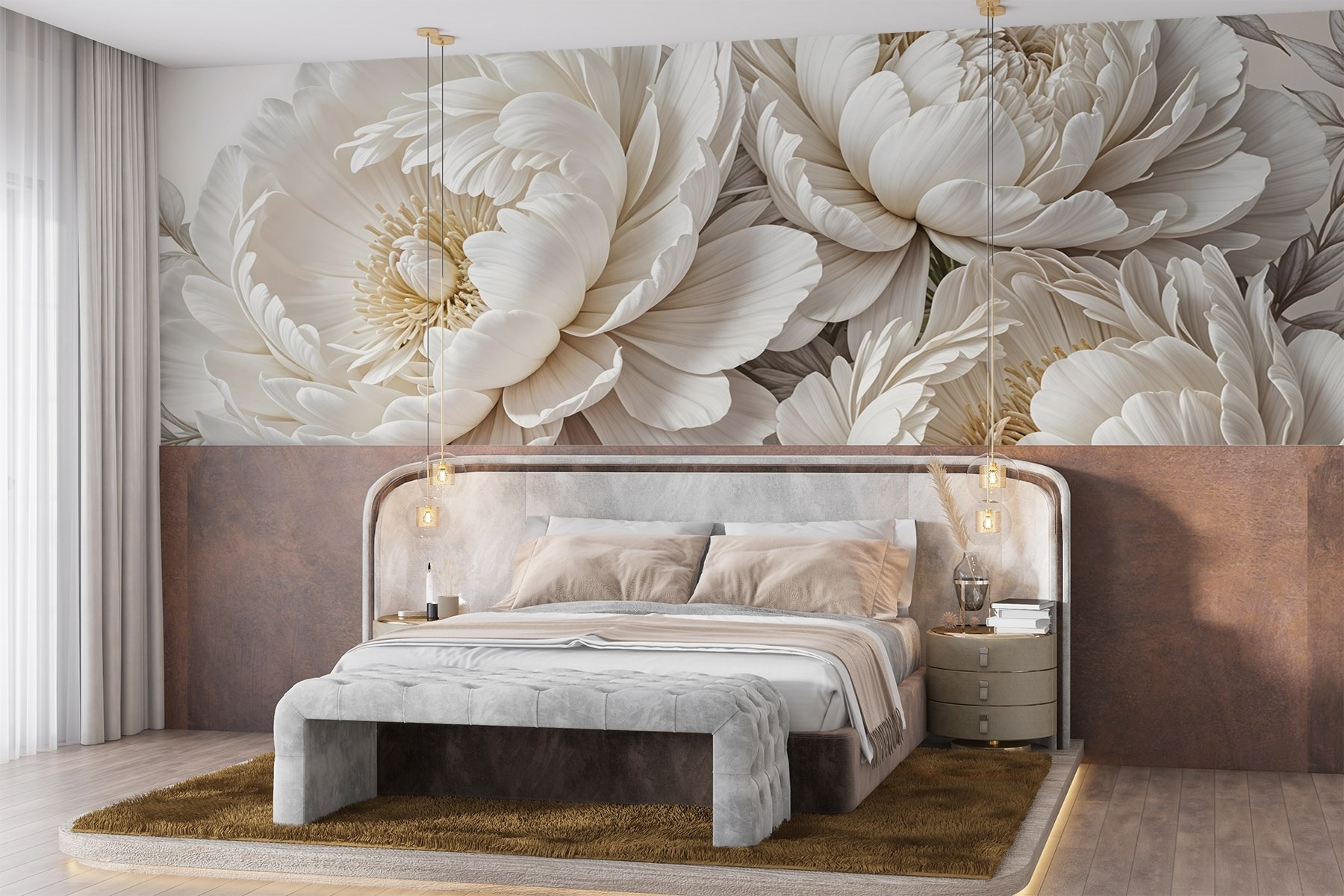 Group of white flowers Group of white flowers