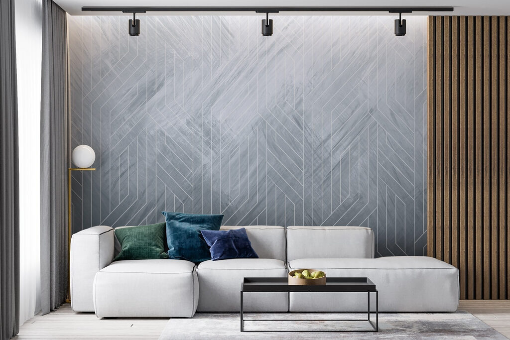 White lines on a gray surface