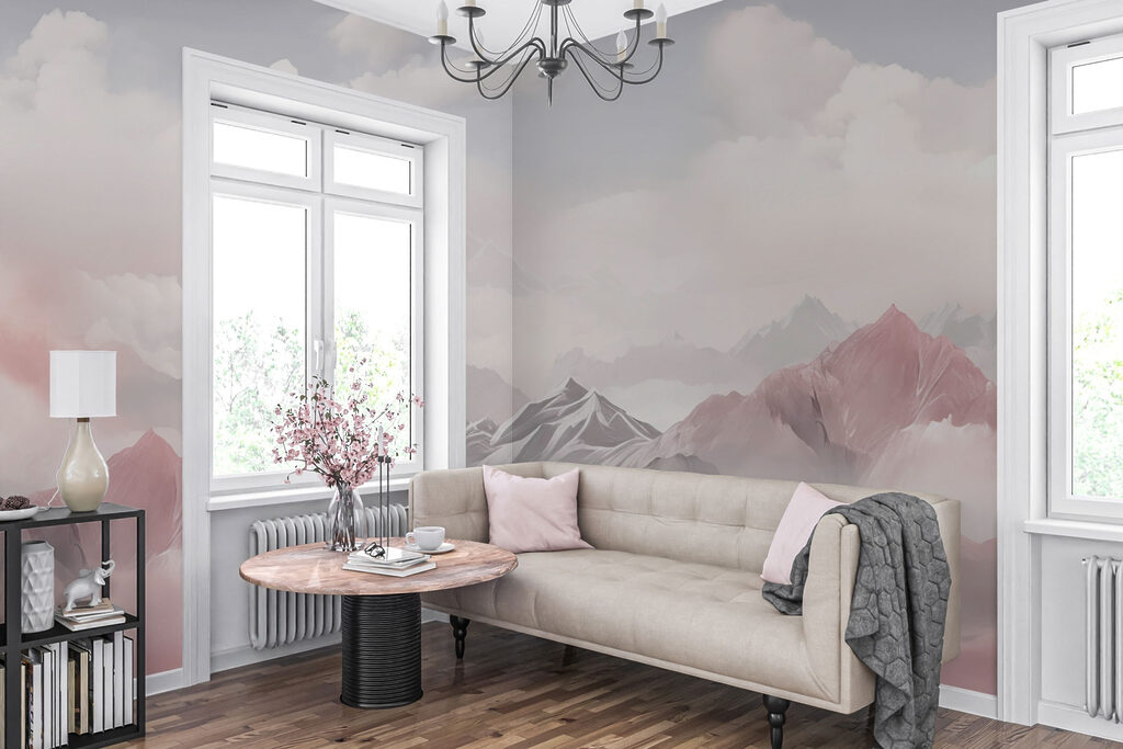 Mountain range with clouds Mountain range with clouds