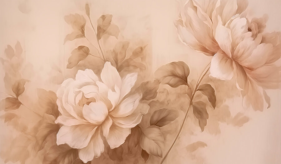 Pictura de flori și frunze