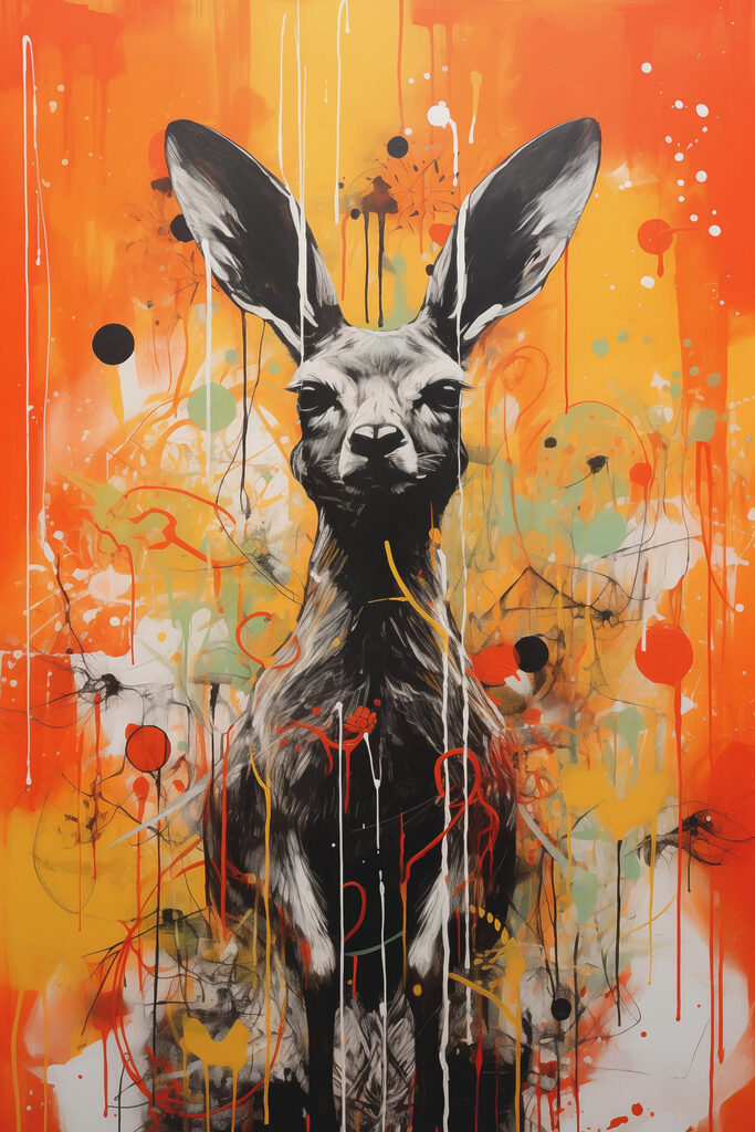 Painting of a kangaroo Painting of a kangaroo