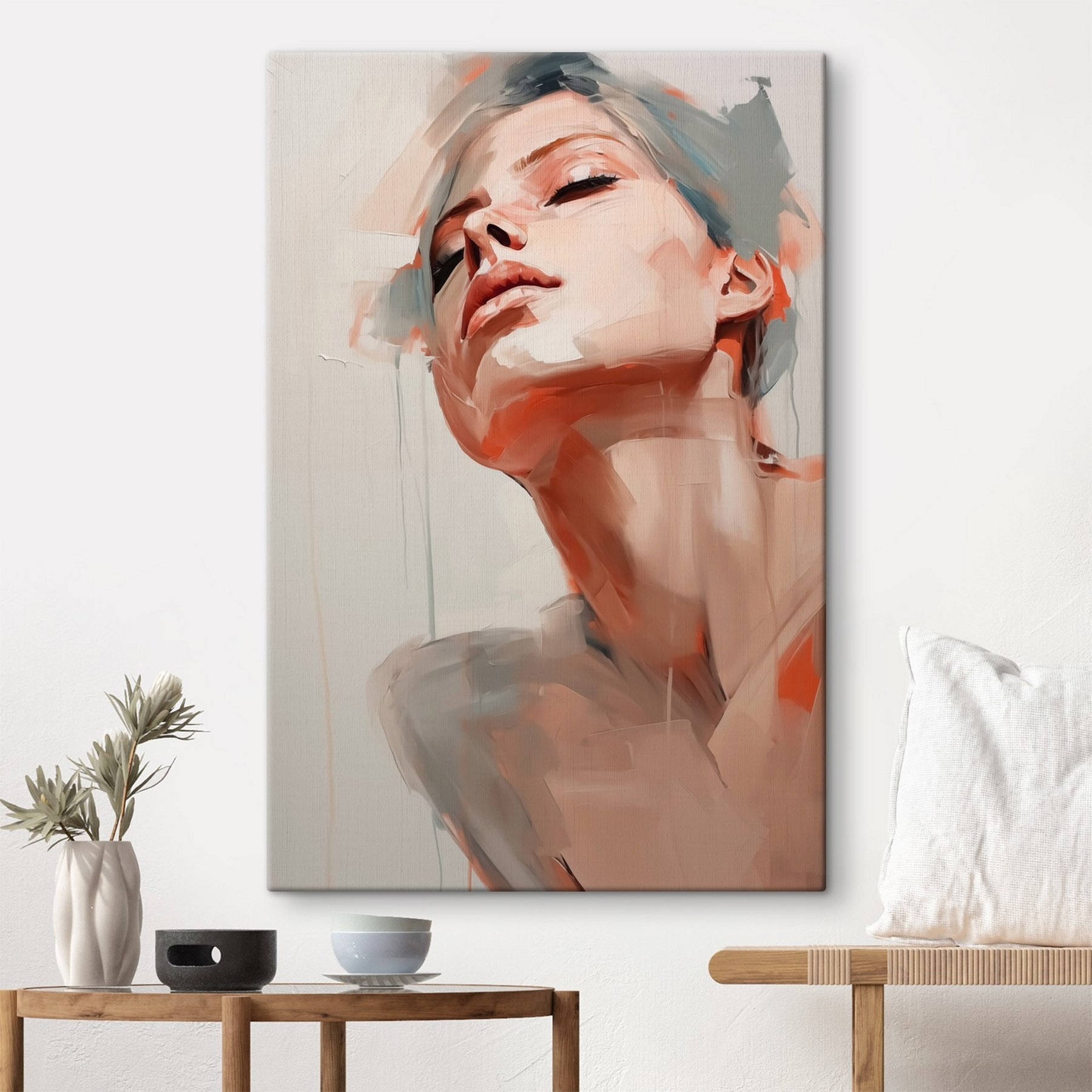 Painting of a woman's face Painting of a woman's face