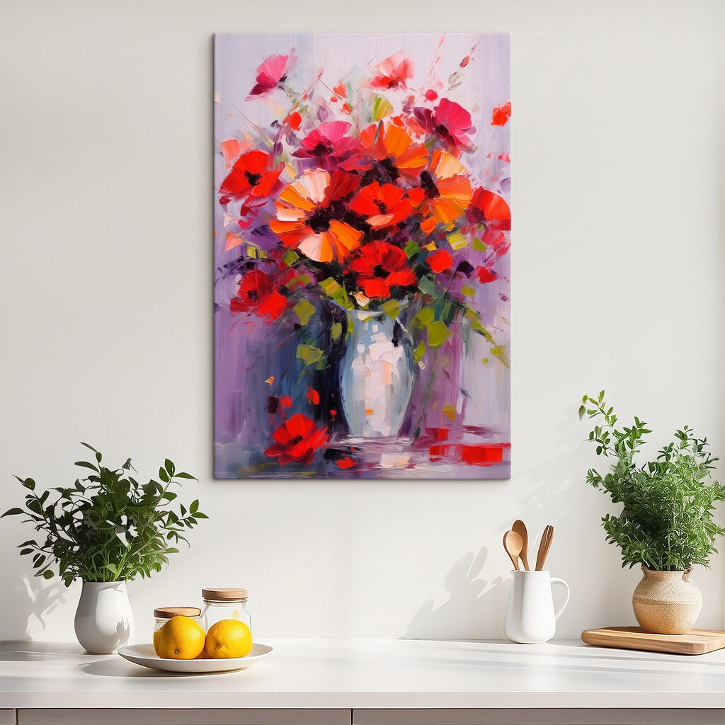 Painting of flowers in a vase