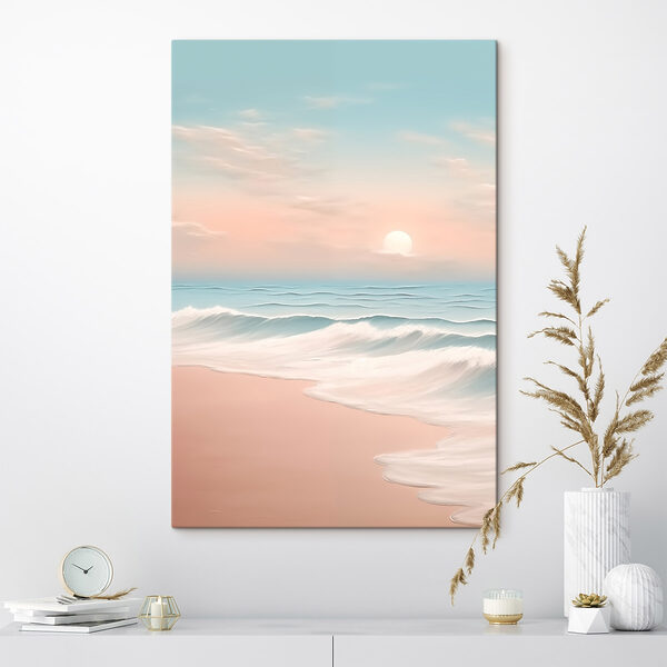 Beach with waves and a sunset Beach with waves and a sunset