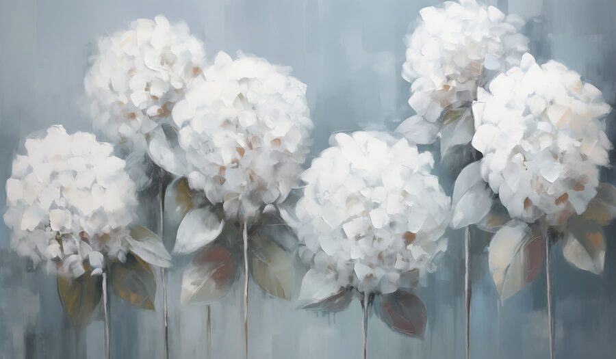 Pictura de flori albe