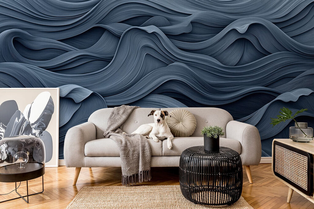 Grey wavy pattern on a surface