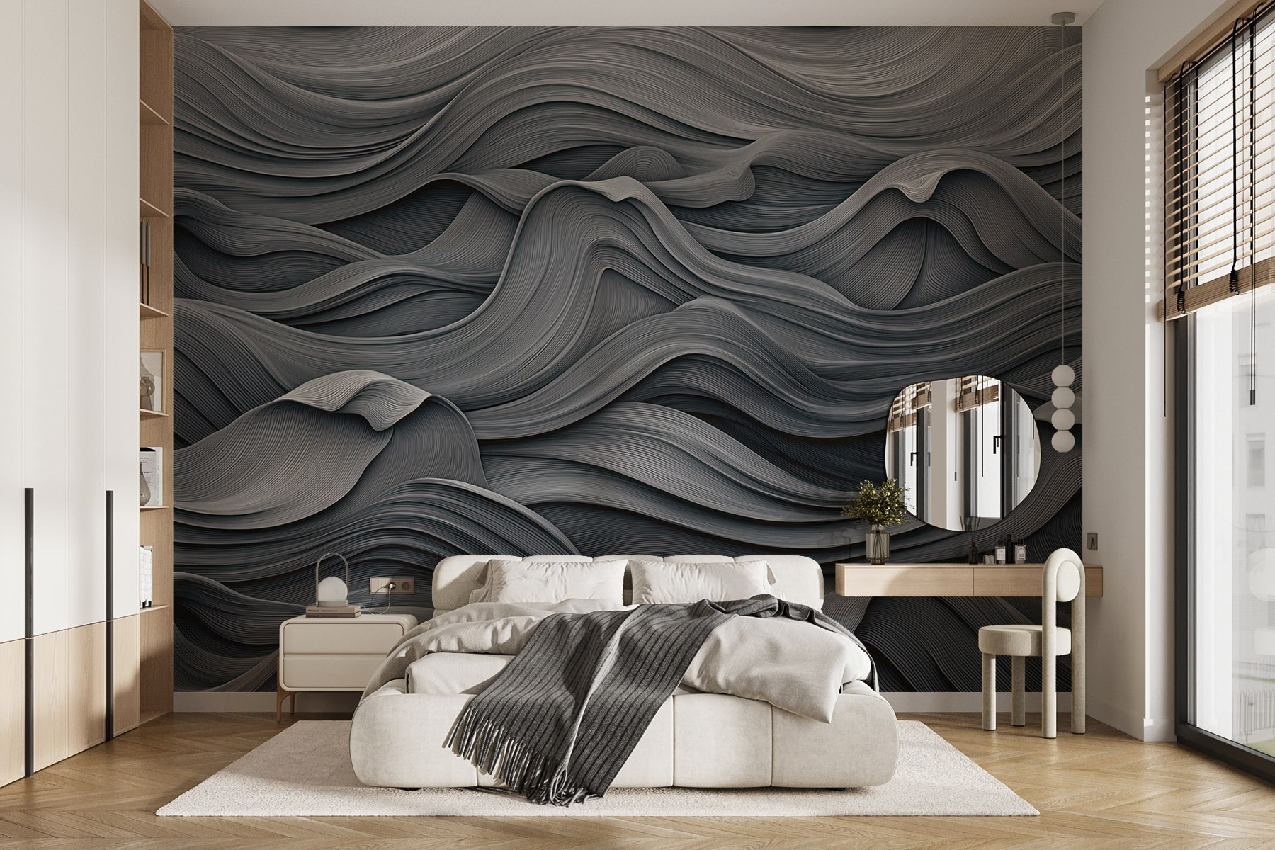 Grey and white wavy pattern