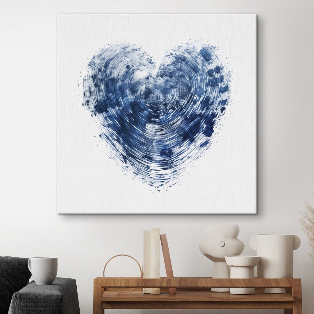 Blue heart with a white background Blue heart with a white background