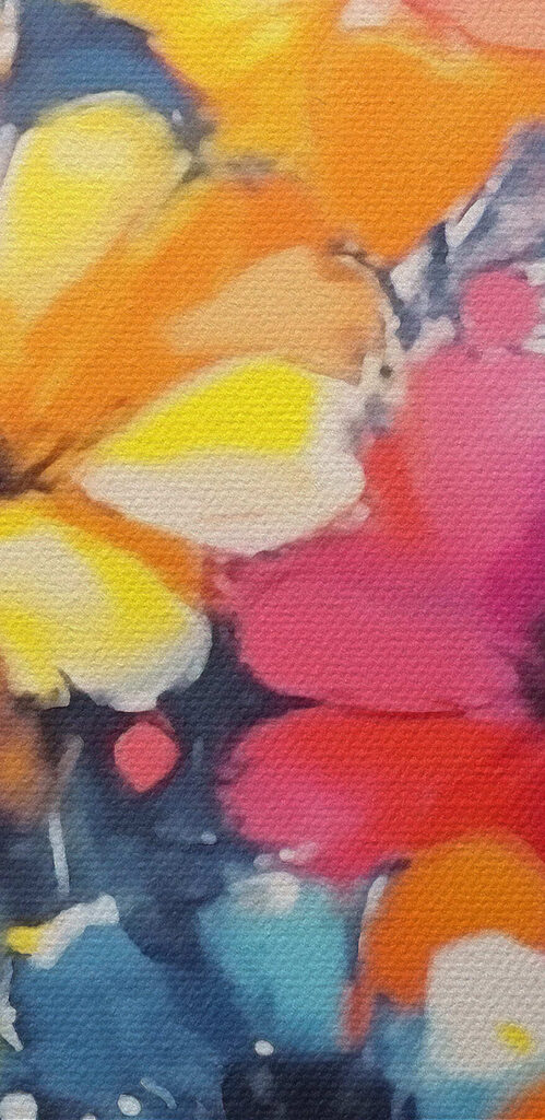 Painting of flowers on a white background