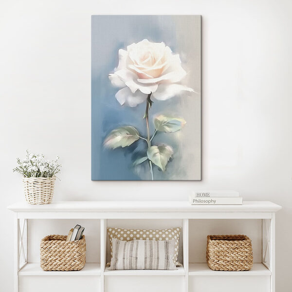 Tablouri Trandafir alb cu frunze verzi (SKU: s41696) Tablouri Tablouri Trandafir alb cu frunze verzi (SKU: s41696)