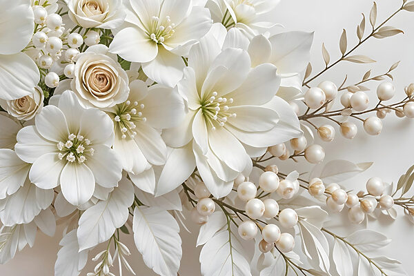 Buchet elegant de flori albe moi Buchet elegant de flori albe moi
