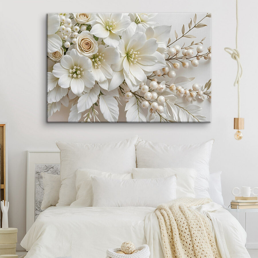 Buchet elegant de flori albe moi Buchet elegant de flori albe moi