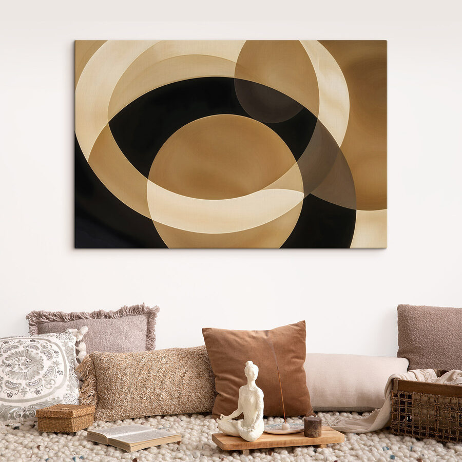 Cercuri abstracte pe un fundal întunecat