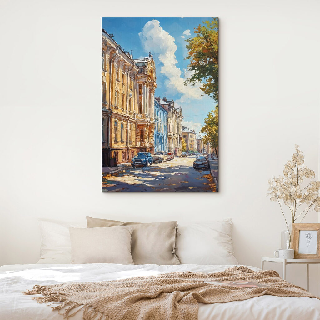 Street with cars parked on it