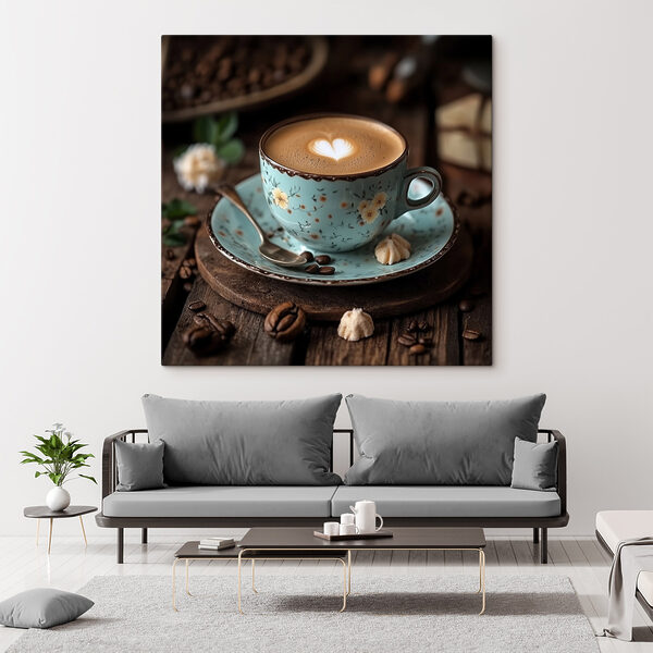 Ceașcă de cafea cu o spumă în formă de inimă în spumă Ceașcă de cafea cu o spumă în formă de inimă în spumă