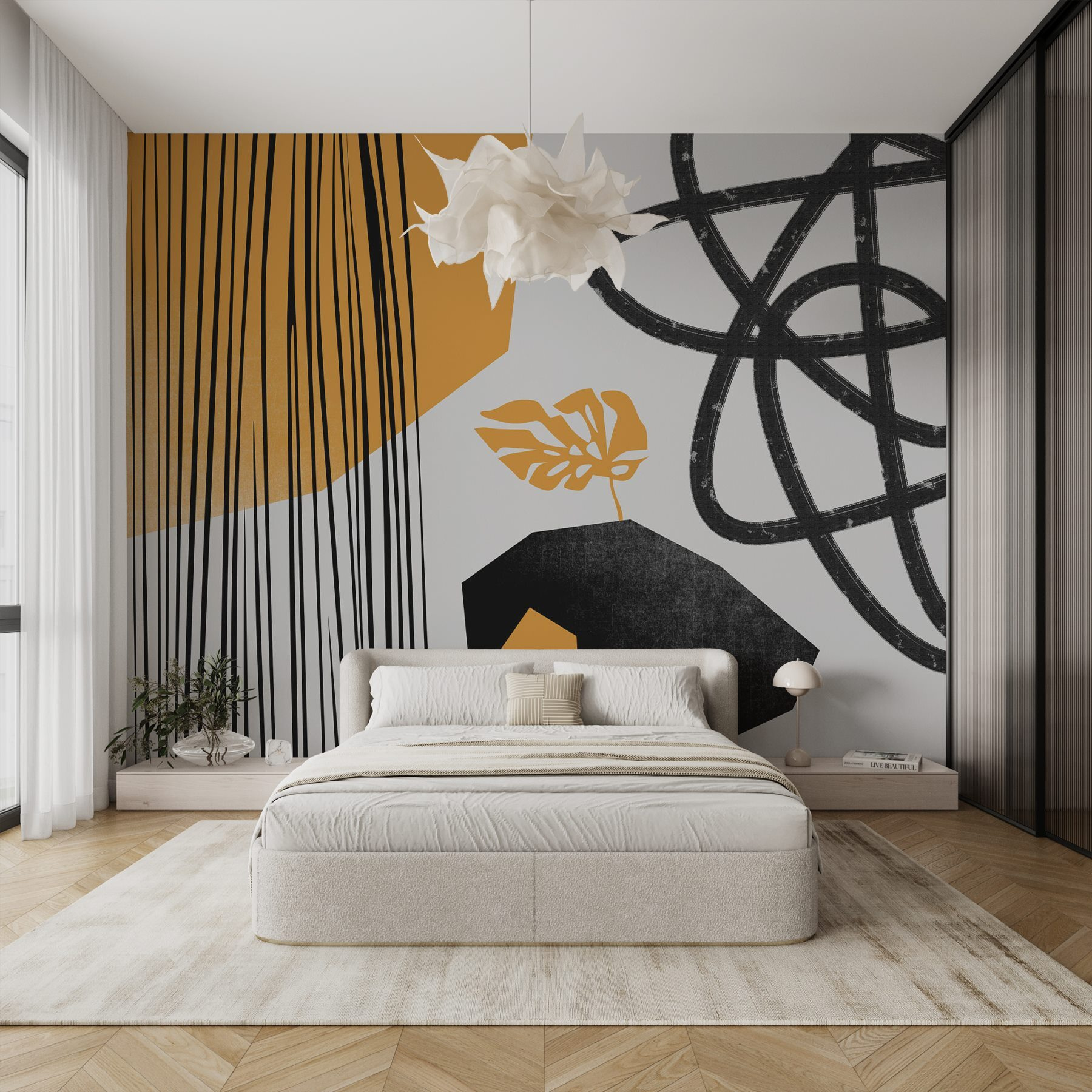 Artă neagră și galbenă w02336pib7ms - Artă neagră și galbenă