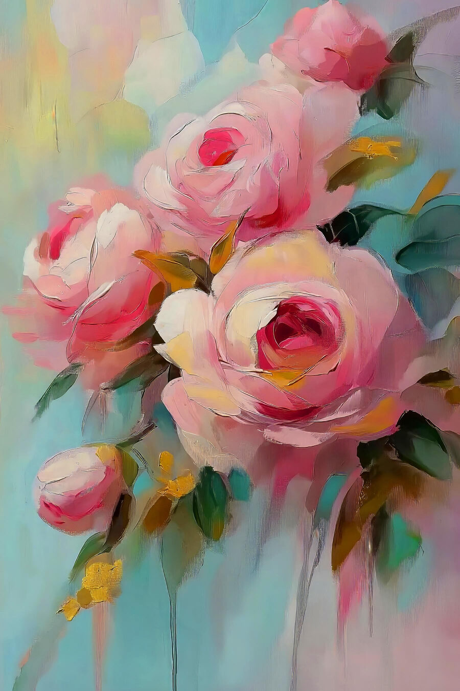 Pictura de flori roz