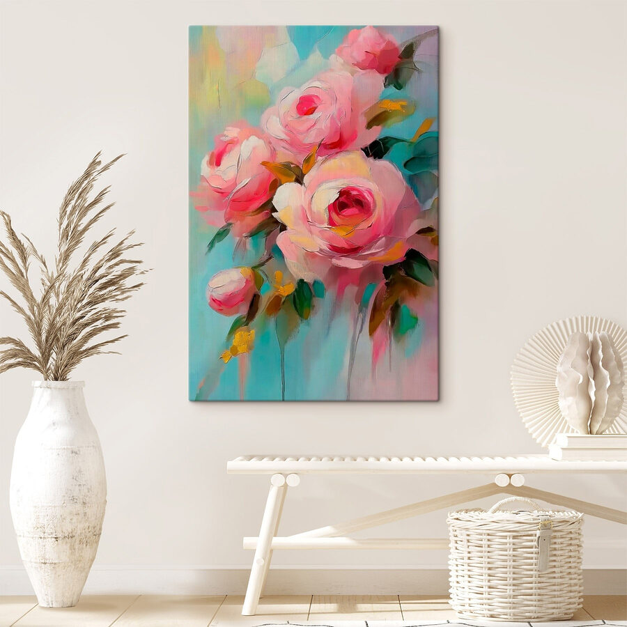 Pictura de flori roz