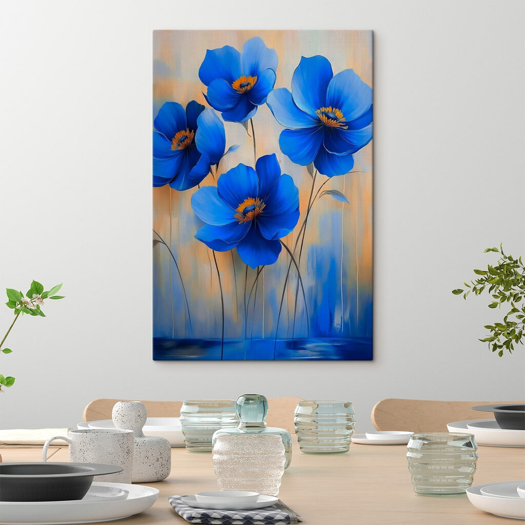 Painting of blue flowers Painting of blue flowers