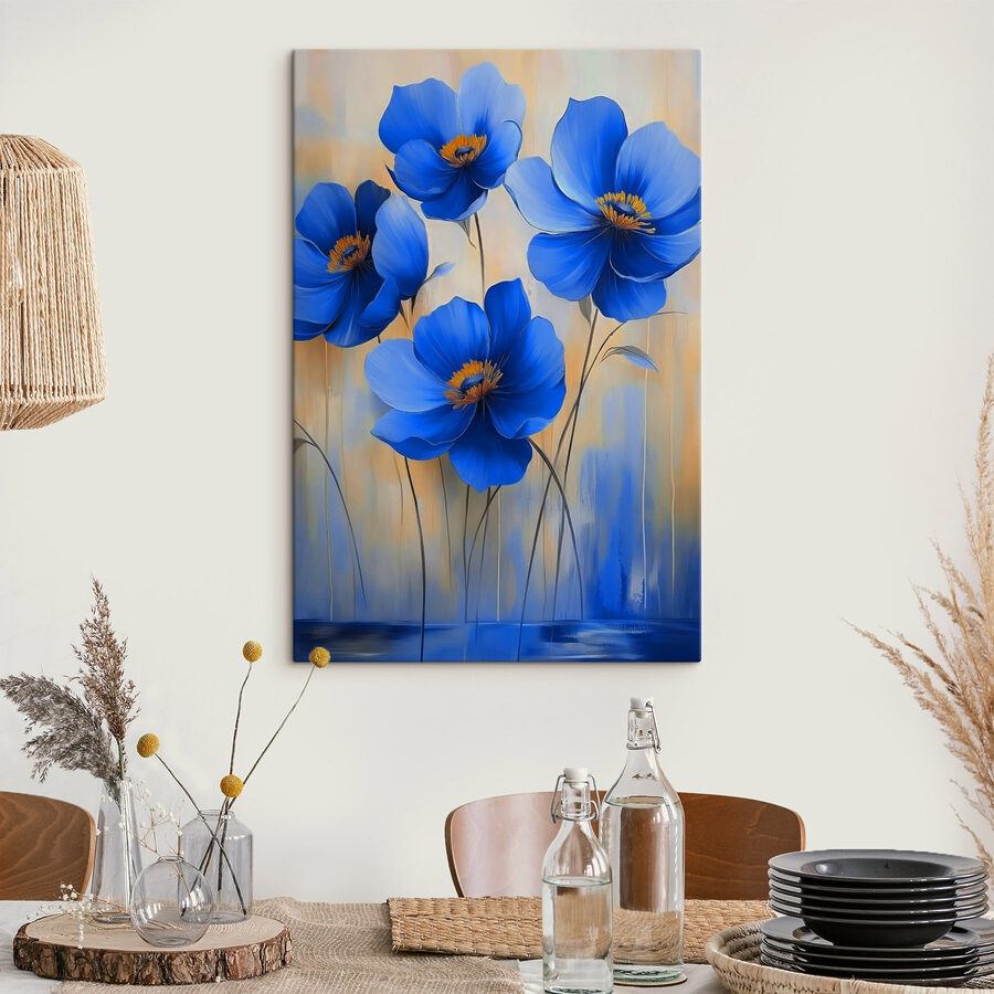 Pictura de flori albastre