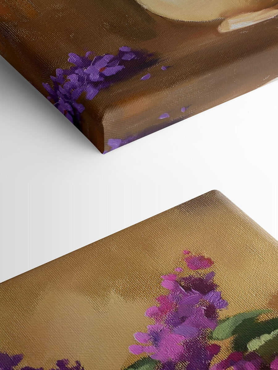 Pictura de flori violet într-o vază Pictura de flori violet într-o vază