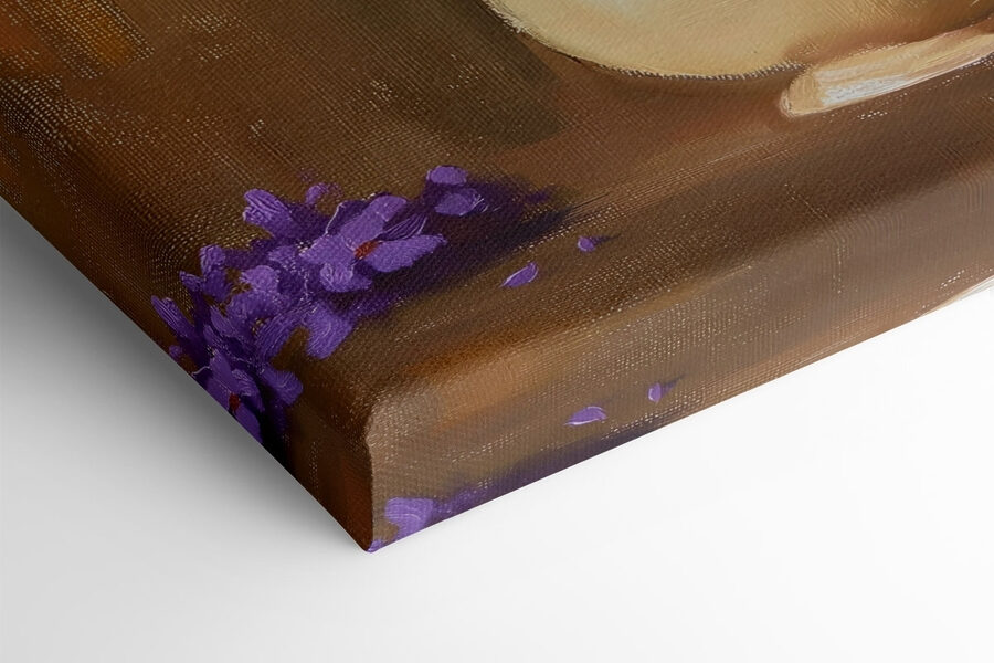 Pictura de flori violet într-o vază Pictura de flori violet într-o vază