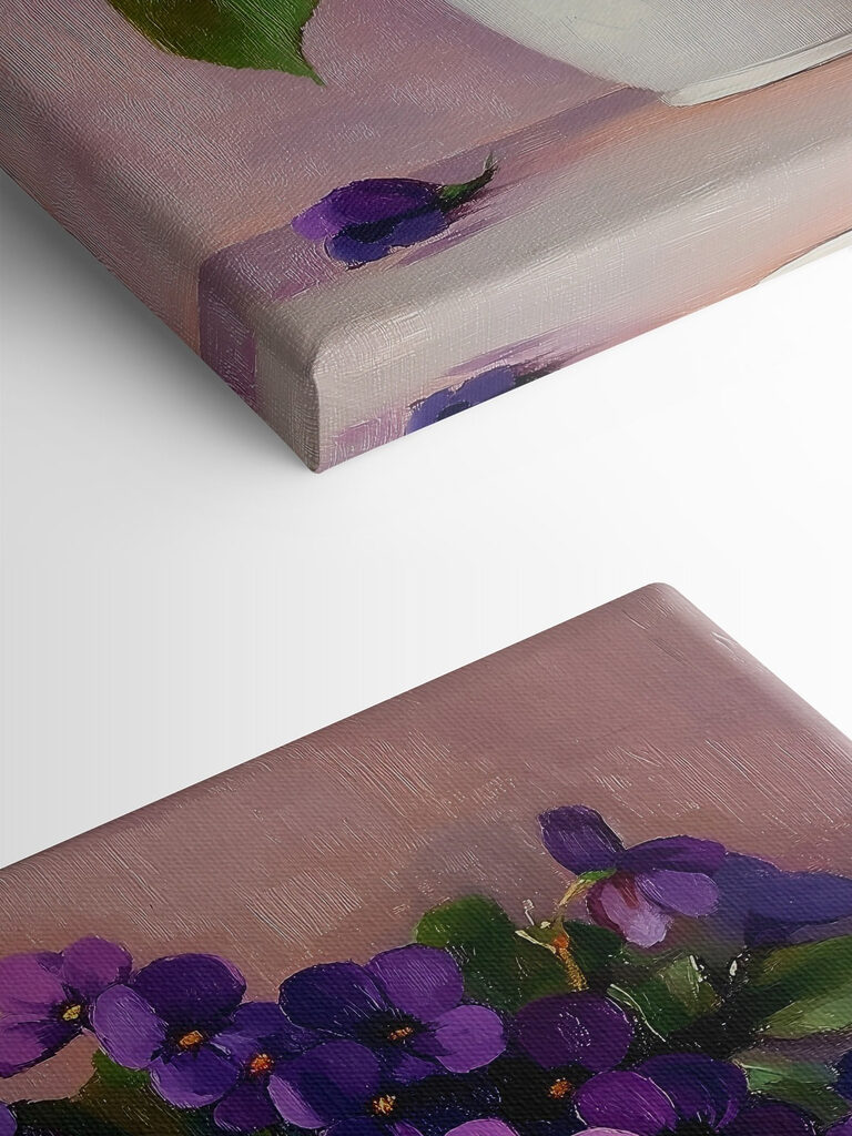 Pot of purple flowers Pot of purple flowers